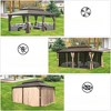 VisioGear Canopies and Gazebos, Gazebo with Double Roof Canopy, Gazebo Pavilion for Patio and Backyard, Brown, 214.6"*142.8"*120" - 3 of 4