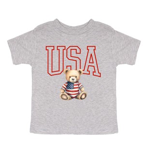 The Juniper Shop USA Bear Toddler Short Sleeve Tee - 5T - Heather Grey - 1 of 4