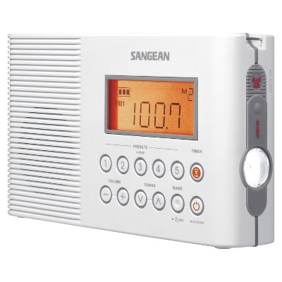 Sangean H201 Portable 3-Band AM/FM/Weather-Alert Water-Resistant Shower Clock Radio