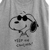 Women's - Peanuts - Cool Joe Keep On Smiling Graphic Racerback Tank - 2 of 4