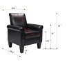 TOAOTBNBO Leather Accent Chair with High Back, Modern Armchair with Solid Wood Frame Reading Chair for Bedroom - 3 of 4