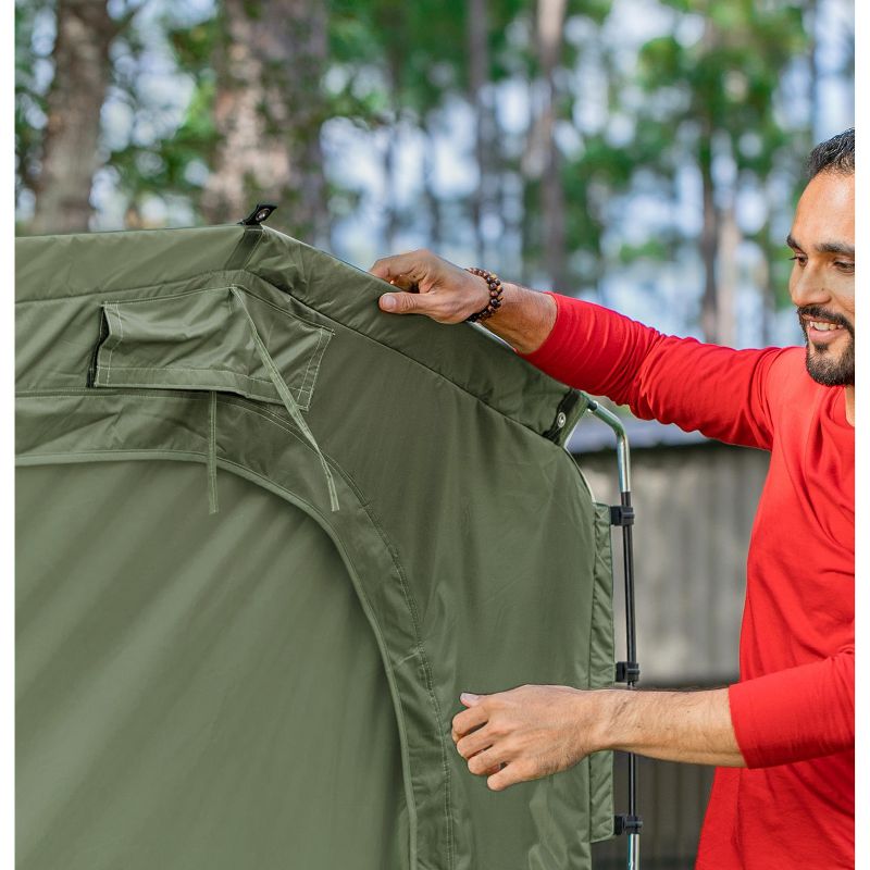 YardStash Outdoor Storage Shed - Heavy Duty Green Waterproof Tent for Bike & Garden Supplies, 3 of 6