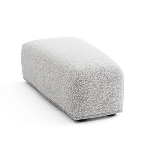 HOMES: Inside + Out Povoa Modern Modular Trapezoidal Ottoman Light Gray Boucle - 1 of 4