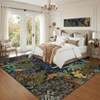 Washable Floral Jungle Rug Non Slip Low Pile Rug Soft Throw Floor Cover Foldable Indoor Carpet for Living Room Bedroom Playroom Office - 4 of 4