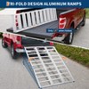 77"x54" Tri-Fold Truck Loading Ramps - 1500LB Capacity, Aluminum with Load Straps & Treads for ATV, UTV, Tractors, Pickup Trucks - 3 of 4