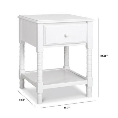 Classic White Jenny Lind Spindle Nightstand with Storage Drawer