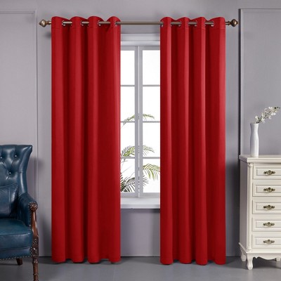 Deconovo 100 Percent Blackout Double Layers Lined Curtain (2 Panel)