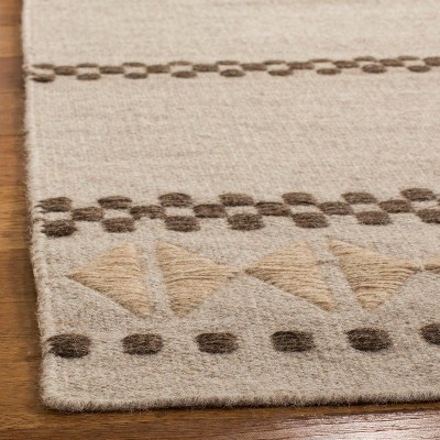 Sublime Handmade Wool Flat Weave Reversible Rug, Natural, 8' x 10'
