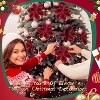 COZONY 24PCS Velvet Poinsettia Flowers with Glitter, 6.3 Inch Artificial Christmas Flowers for Wreaths Crafts Centerpieces Holiday Decor - 3 of 4