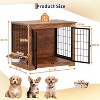 Dog Crate Furniture for Large Dogs,32" Indoor Wooden Dog Kennel with 2 Door & Rotating Feeder,Decorative Heavy Duty Dog House - 2 of 4