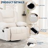 360° Swivel Rocking Chair with Massage and Heating, Glider Recliner Chairs with Storage and Cup Holder,for Living Room, Bedroom, Nursery - 3 of 4