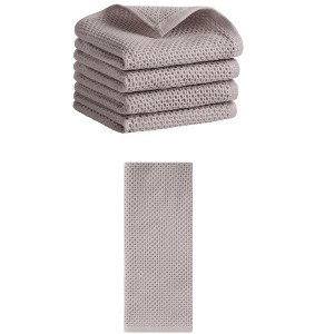 REGALWOVEN 5 Pack Soft Absorbent Waffle Cotton Bathroom Hand Towel Set 13" x 30" - 1 of 4