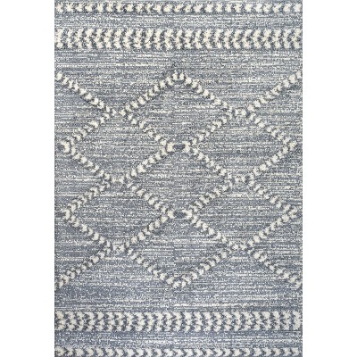 Modern Moroccan Trellis High-Low Gray 4' x 6' Area Rug