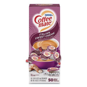Coffee mate Liquid Coffee Creamer, Italian Sweet Creme, 0.38 oz Mini Cups, 50/Box - 1 of 4