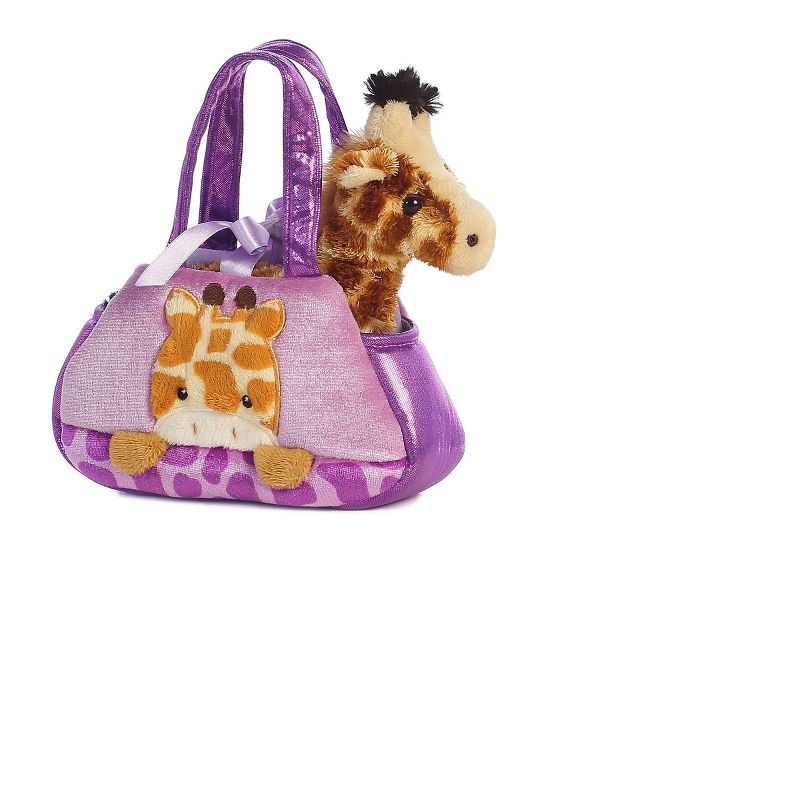 Aurora Fancy Pals 7" Peek-A- Boo Giraffe Pet Purple Carrier Stuffed Animal, 2 of 4