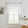 HLC.ME Jolene Floral Rod Pocket Lace Short Cafe Swags for Small Windows, Kitchens, and Basement Windows - Set of 2 - 3 of 4