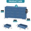 59 inch Farmhouse 7 Drawer Blue Dresser Modern Dresser TV Stand Blue Upgraged for Bedroom - 2 of 4
