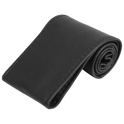 Unique Bargains Leather Steering Wheel Cover W/ Needles and Thread for Car 20.5"x4.1"x0.2" Black 1Pc