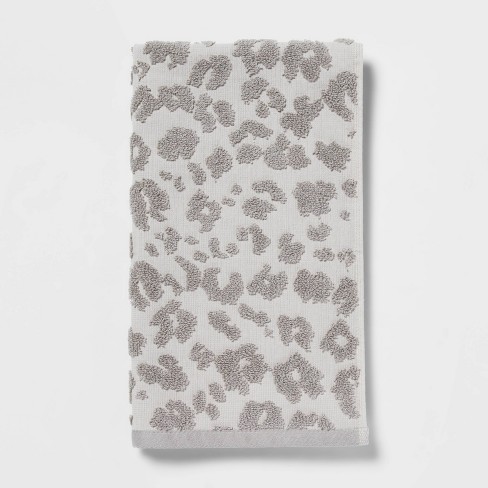 Performance Plus Hand Towel Light Gray Leopard Threshold Target