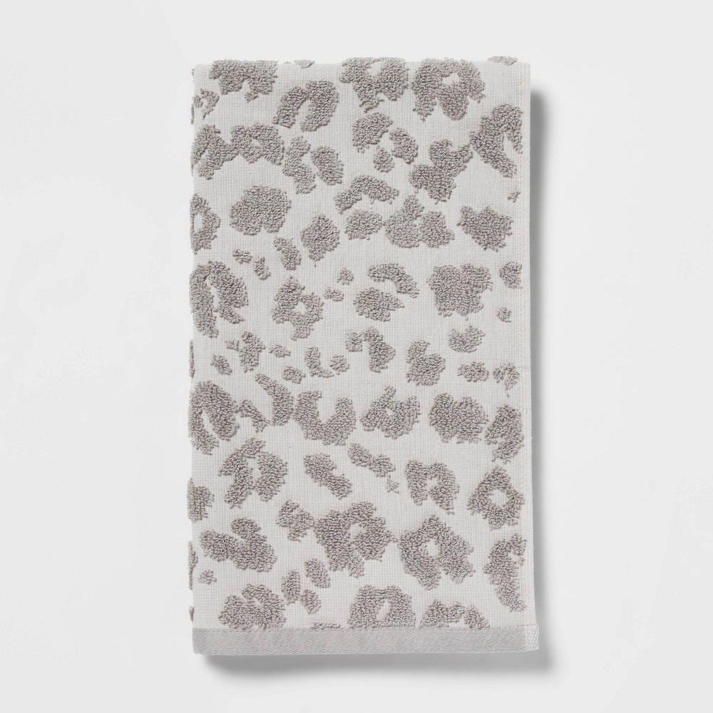 Photos - Towel Performance Plus Hand  Light Gray Leopard - Threshold™