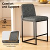 Vipbear Counter Height Bar Stools Set of 2, 25.6 Inch Linen Fabric Barstools with Back and Matel Legs, Upholstered Counter Chairs with Footrest - 4 of 4