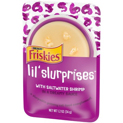 Friskies Lil&#39; Slurprises Compliments Saltwater Shrimp Wet Cat Food - 1.2oz