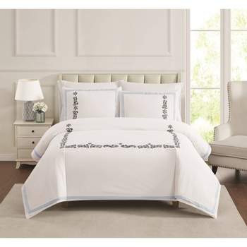 3pc King/California King Cordelia Embroidered Comforter Set White - Charisma