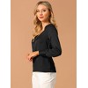 Allegra K Women's Elegant Satin Long Sleeve Office Work Blouses - 4 of 4
