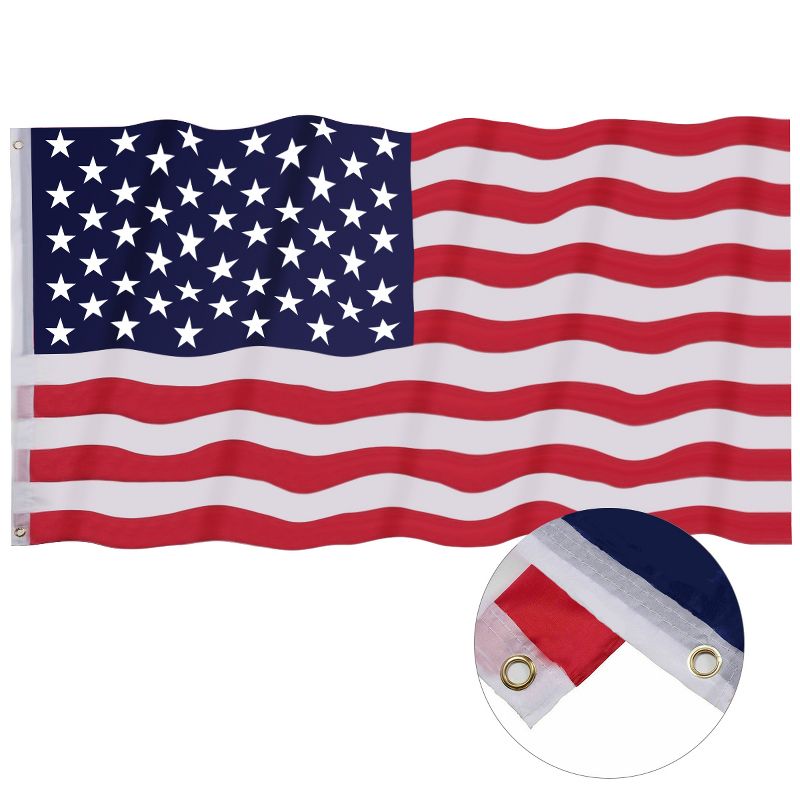 Costway 3' x 5' FT USA US U.S. American Flag Polyester Stars Brass Grommets, 1 of 8