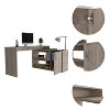 NicBex Home Office Desk L-Shape Morden Corner Writing Desk with 2 Open Shelves, Cabinet and Wooden Frame for Office, Study, Living Room - 3 of 4