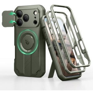 Dexnor for iPhone 17 Pro Case, [2 Front Frame & Built-in Flip Camera Cover & Kickstand] - 1 of 3