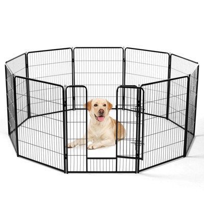 JIONJOY 8 Panel Heavy Duty Dog Exercise Pen | Black