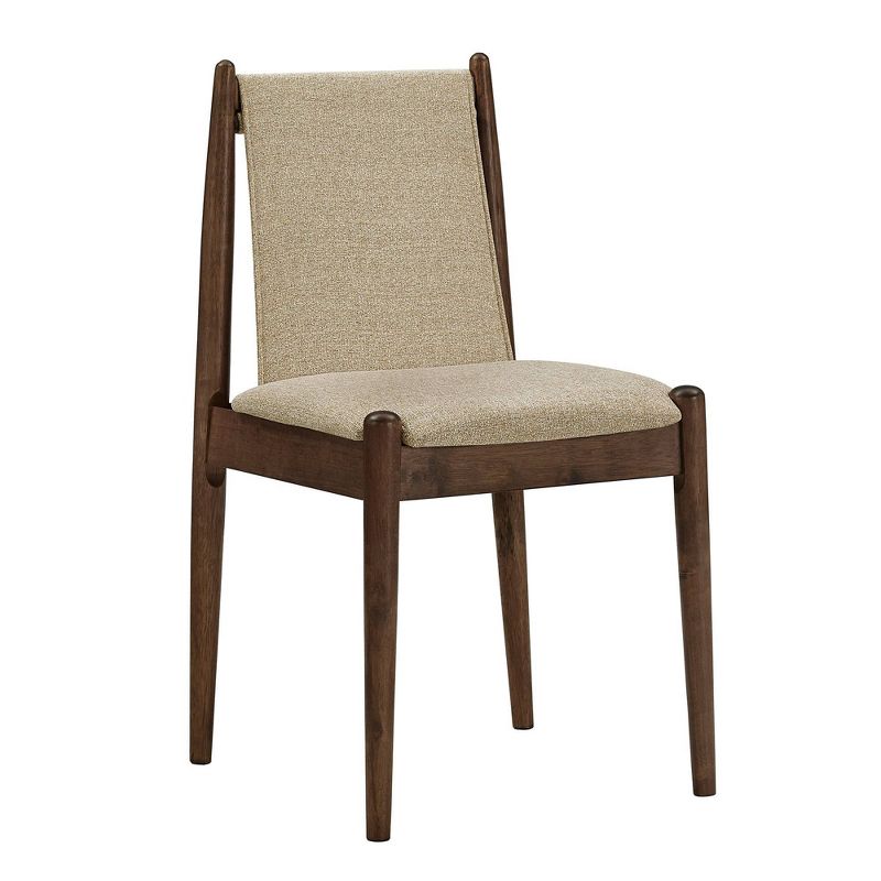 Set of 2 Mckinley Walnut Finish Cocoa Fabric Dining Chairs Walnut - Inspire Q, 4 of 12