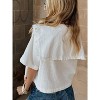 Women's Linen Collared Short Sleeve Shirt - MIOU MUSE - 2 of 4