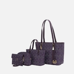 MKF Collection Marimar  M Signature Vegan Leather Women’s Tote – 4 Pcs set Handbag by Mia K - 1 of 4