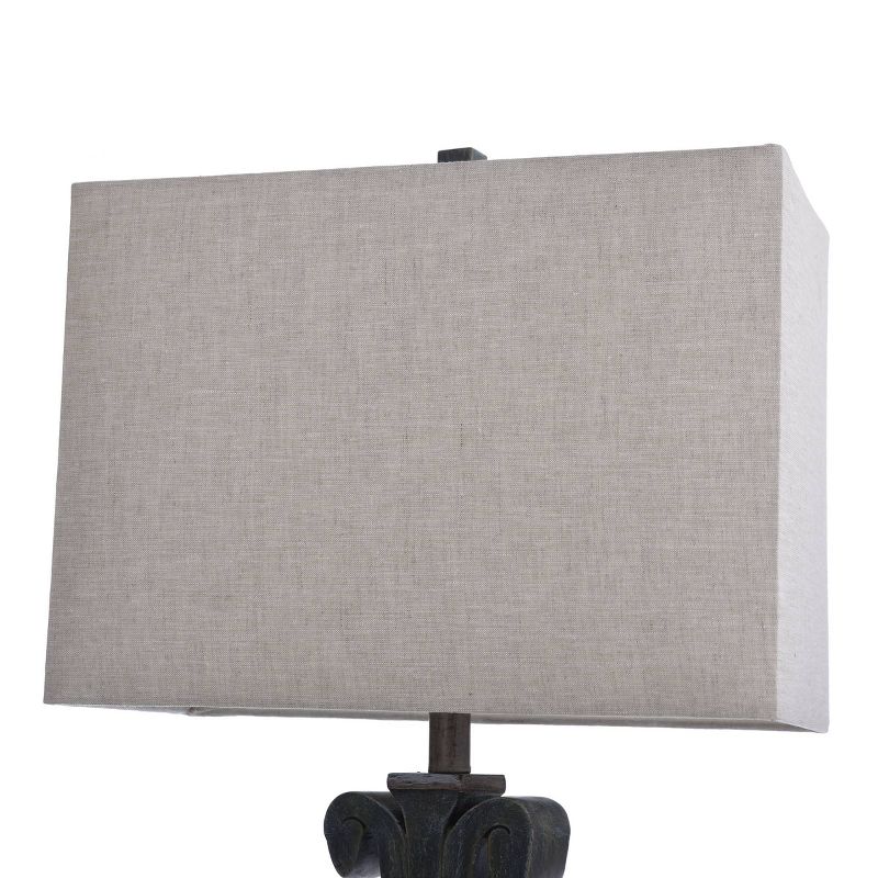 Brampton Open Scroll Design Table Lamp with Rectangle Shade Blue - StyleCraft, 5 of 8