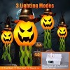 Racxily Halloween Decorations Outdoor Decor Hanging Lighted Glowing Pumpkin Witch Hat with 3 Modes Lighted Up Scary Orange Halloween Decorations - 2 of 3