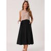 INSPIRE CHIC Women's Elastic Waist A Line Midi Skirts - 3 of 4