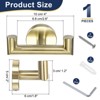 Unique Bargains 304 Stainless Steel Rust Resistant Wall Mount Bath Double Towel Hook - 2 of 4