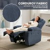 Comfy Corduroy Recliner Chair for Small Space, Updated Adjustable Electric Power Recliner Chairs for Adults with 2 Side Pockets, USB Port, Tool - 4 of 4