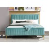 Omax Decor,Julia Wood and Fabric Upholstered Queen Platform Bed - 2 of 4