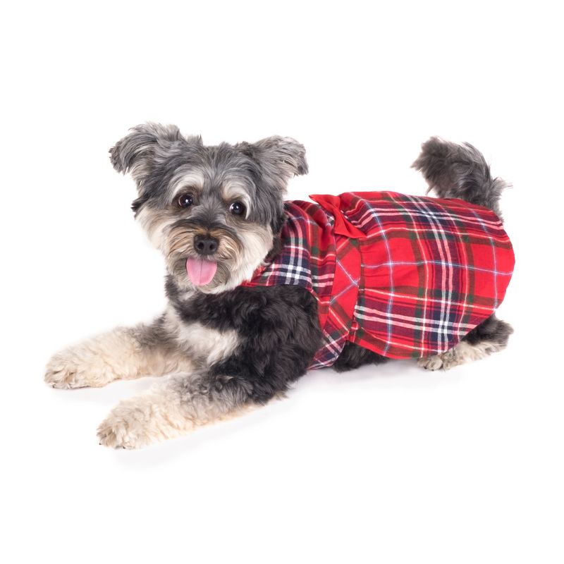 The Worthy Dog Red Plaid Flannel Adjustable Pet Dress, 2 of 4