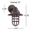 John Timberland Marlowe Industrial Outdoor Wall Light Fixture Galvanized Hooded Cage 13 1/4" Clear Glass for Post Exterior Barn Deck House Porch Yard - 4 of 4