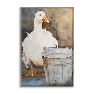 Stupell Industries Duck & Country Pail Black Framed Giclee Art - 1 of 4