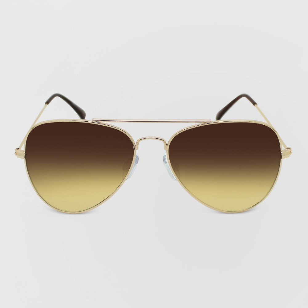 Women's Metal Aviator Sunglasses - Wild Fable Gold