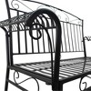 Courtyard Casual Black Steel French Quarter Outdoor Loveseat and Coffee Table Set - 3 of 4