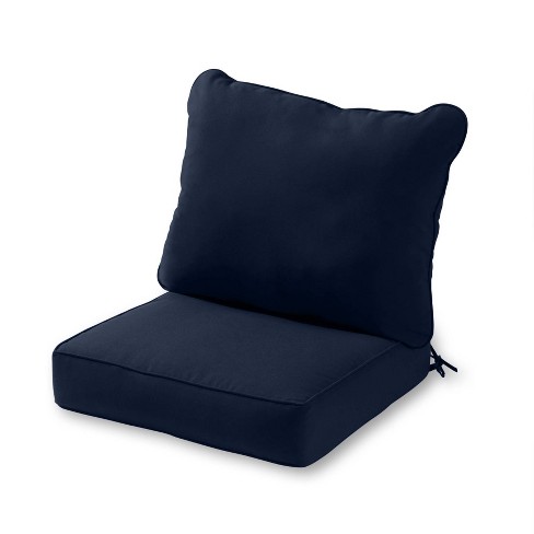 Kensington Garden 2pc 21x21 Solid Outdoor Seat and Back Cushion Set Navy