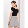 INSPIRE CHIC Women's Faux Suede Button Front A-Line High Waisted Mini Short Skirt - 4 of 4