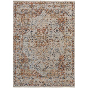 Kaia Transitional Medallion Tan/Ivory/Orange Area Rug - 1 of 4