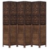 vidaXL Room Divider 6 Panels Dark Brown Solid Wood Paulownia - 4 of 4